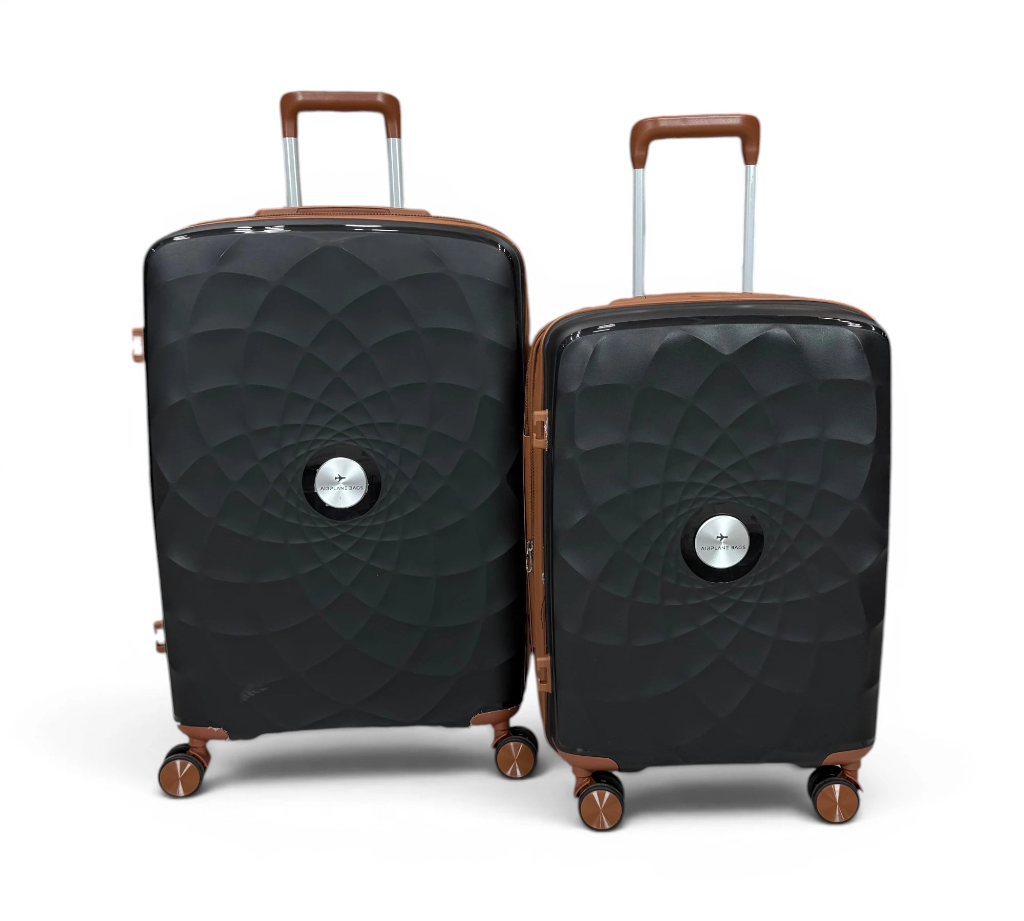 Airplane Premium Travel , Set 3 Bags ( Black*Brown ) 22 , 26, 30 inch