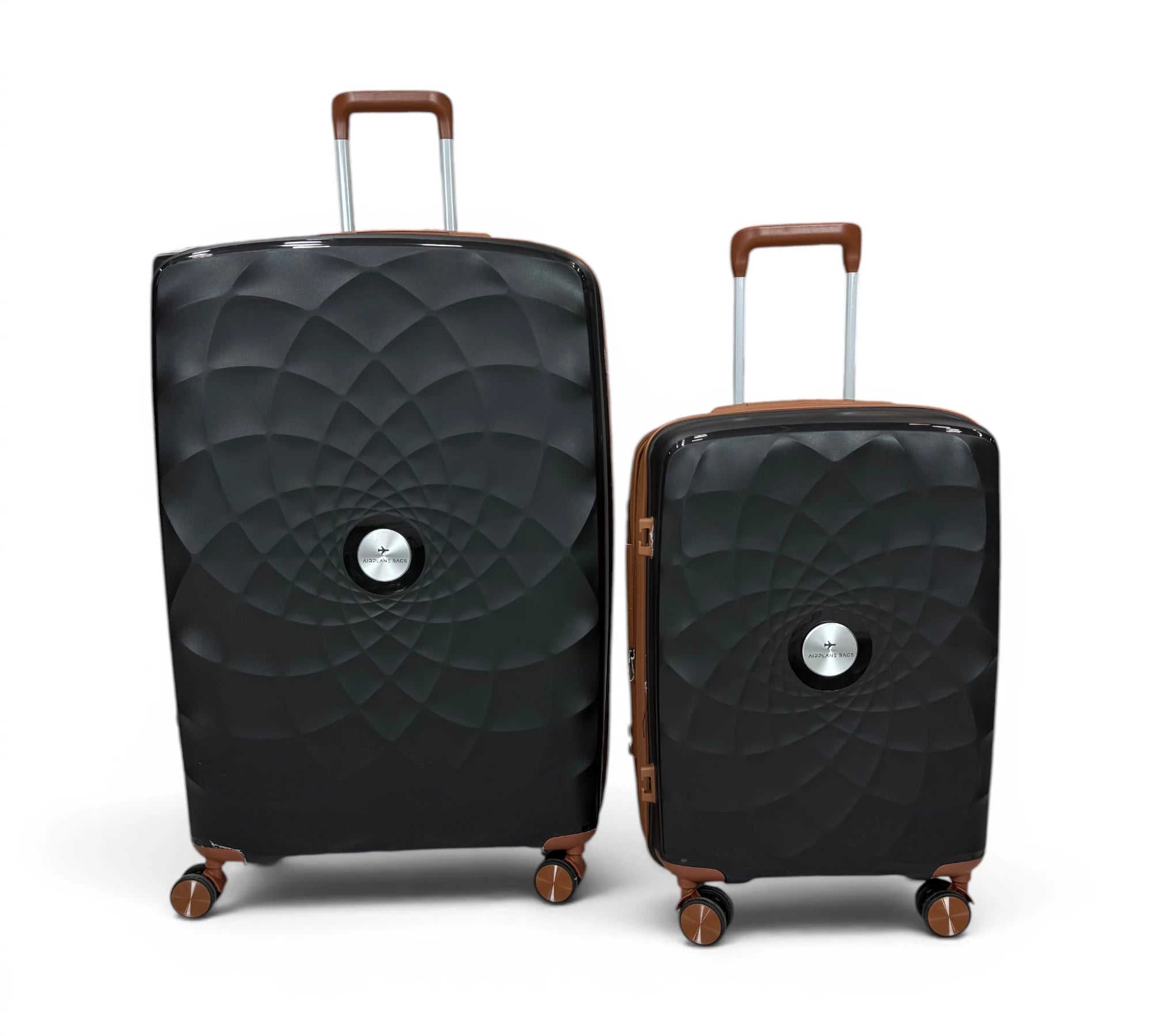 Airplane Premium Travel , Set 3 Bags ( Black*Brown ) 22 , 26, 30 inch