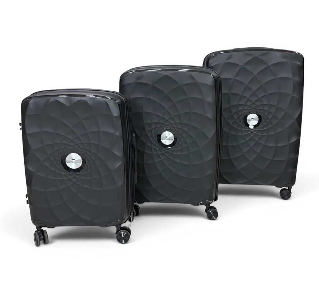 Airplane Premium Travel , Set 3 Bags ( Black ) 22 , 26, 30 inch