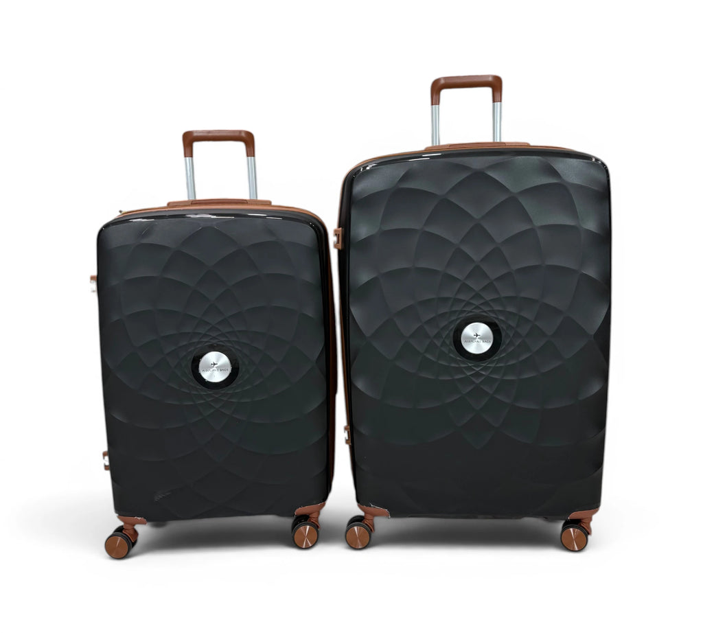 Airplane Premium Travel , Set 3 Bags ( Black*Brown ) 22 , 26, 30 inch