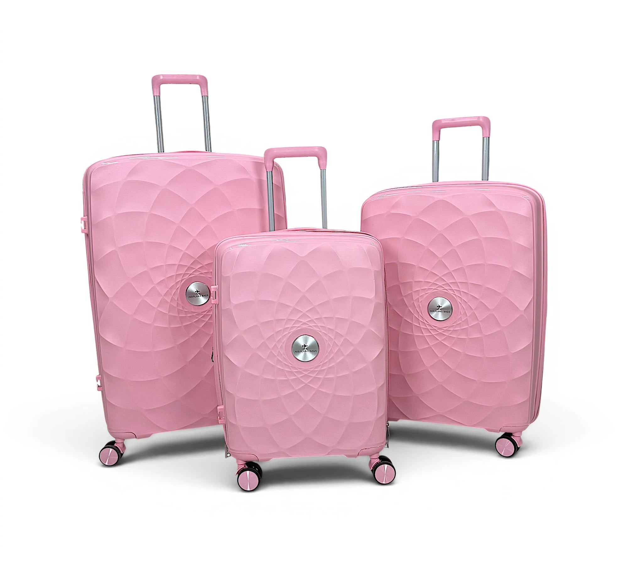 Airplane Premium Travel , Set 3 Bags ( Rose Gold ) 22 , 26, 30 inch