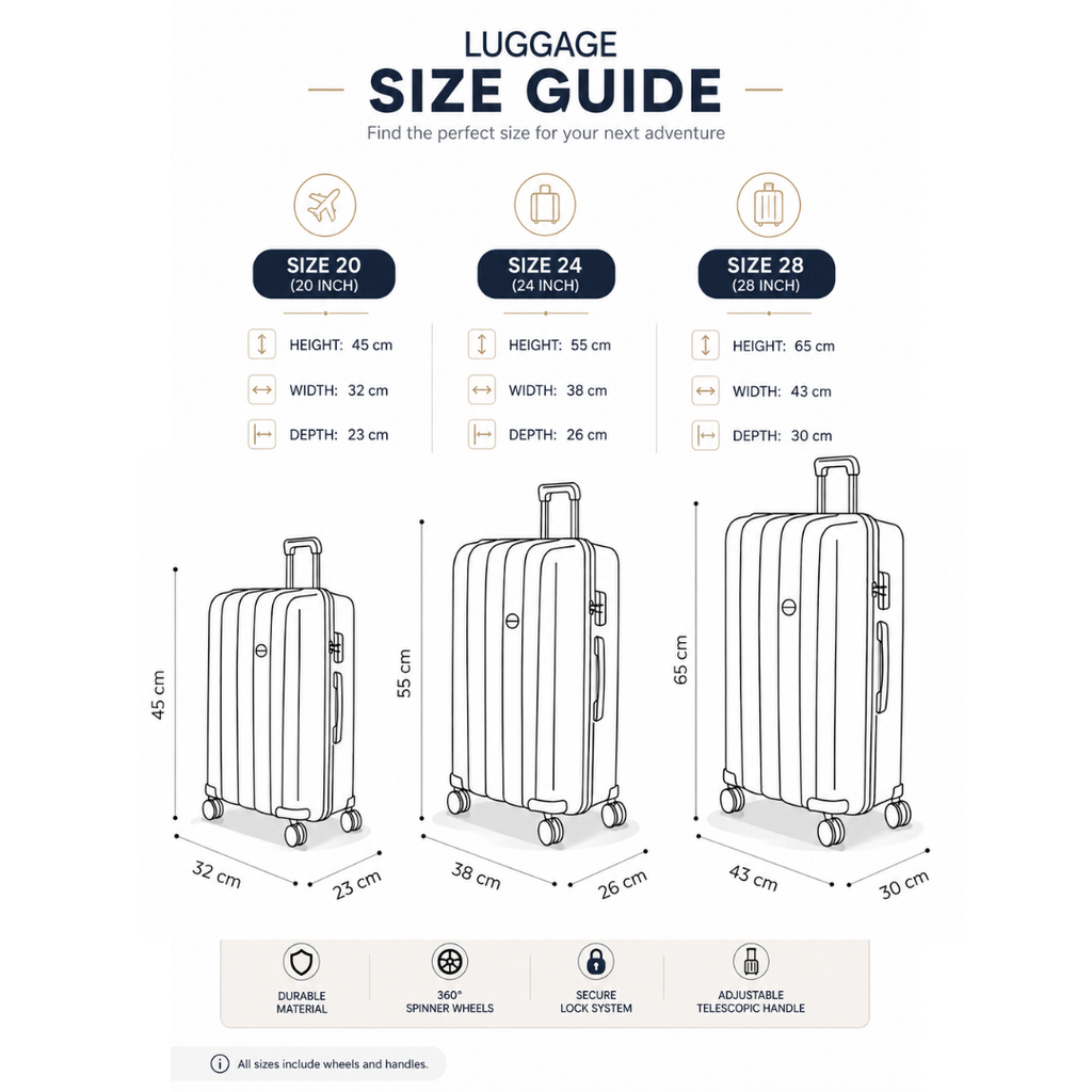 Airplane Elite Travel Bags – 3 Bags Set ( Blue ) 20 , 24, 28 inch