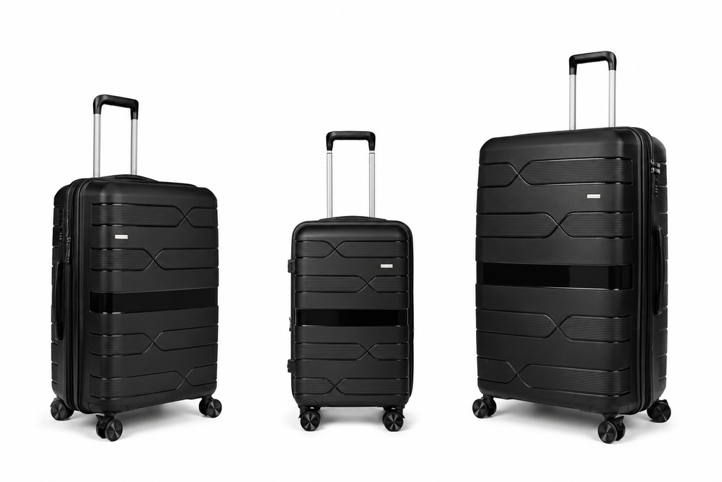 Airplane Elite Travel Bags – 3 Bags Set ( Black ) 20 , 24, 28 inch