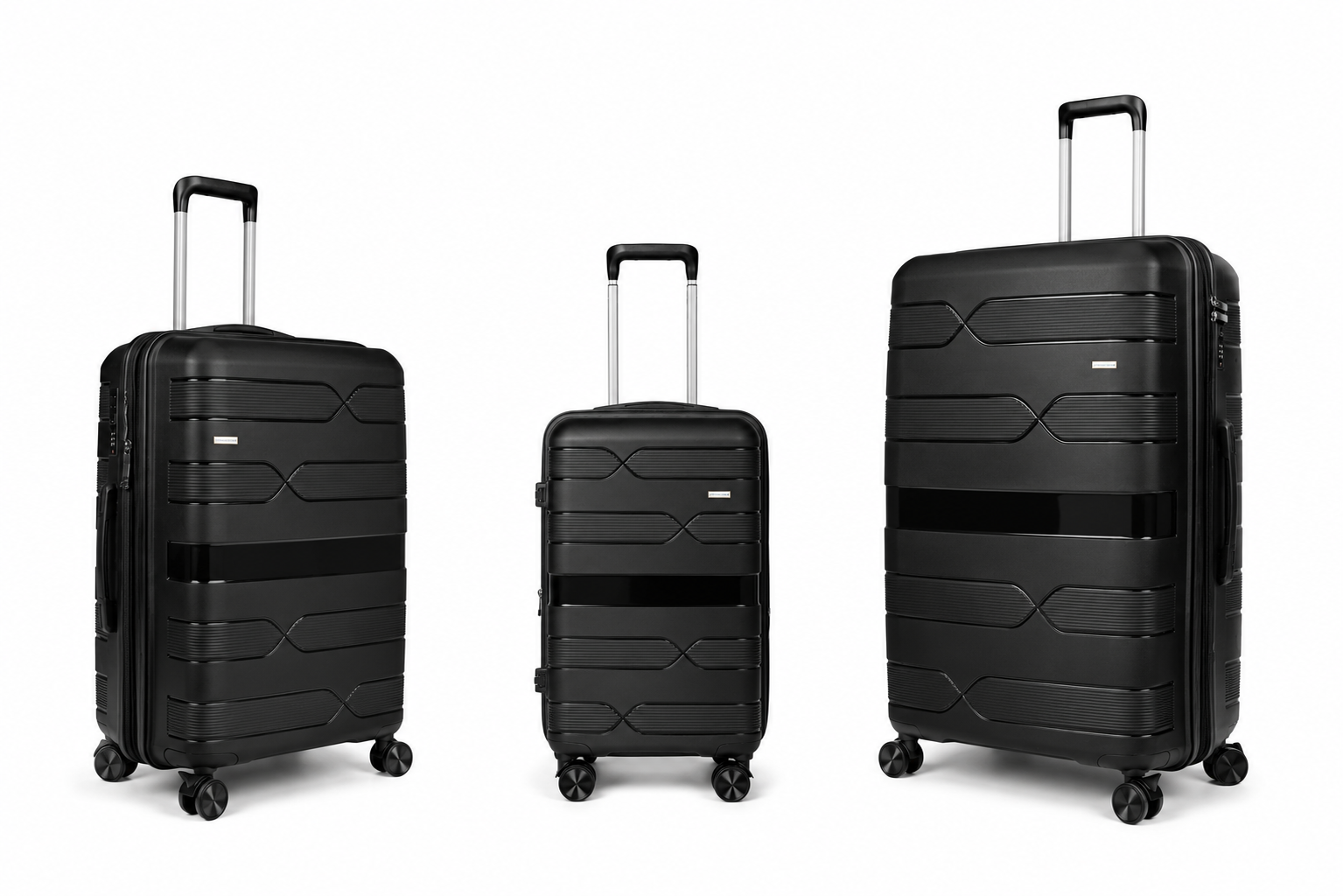 Airplane Elite Travel Bags – 3 Bags Set ( Black ) 20 , 24, 28 inch