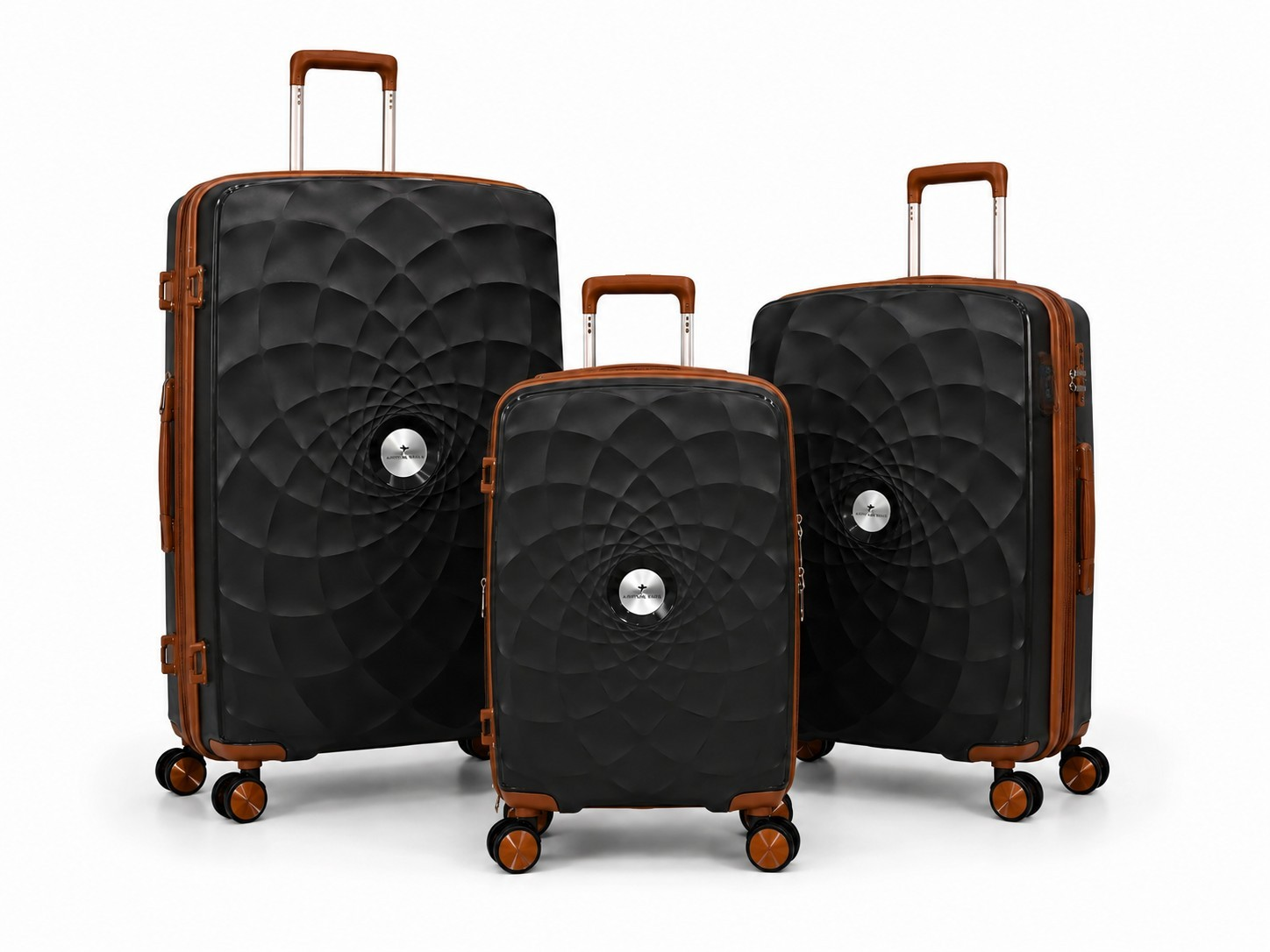 Airplane Premium Travel , Set 3 Bags ( Black*Brown ) 22 , 26, 30 inch