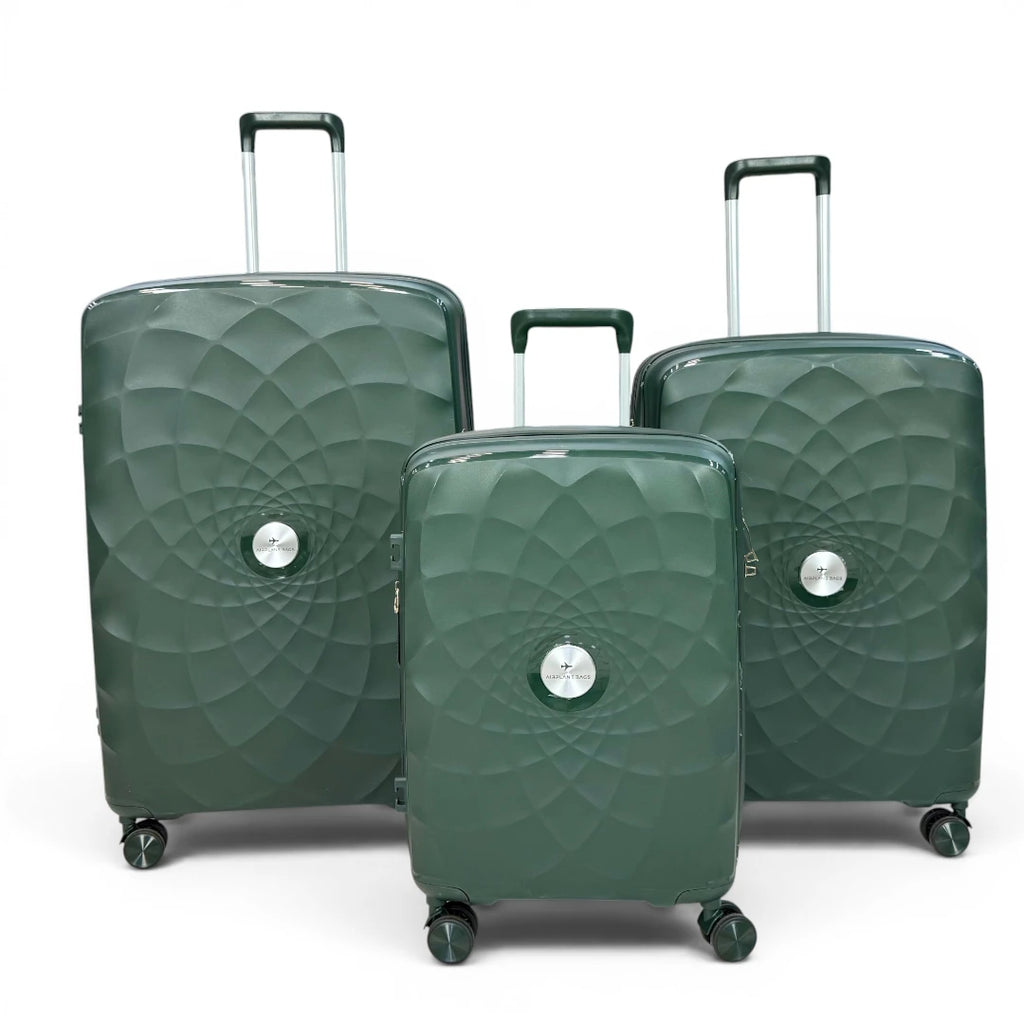 Airplane Premium Travel , Set 3 Bags ( Dark Olive ) 22 , 26, 30 inch