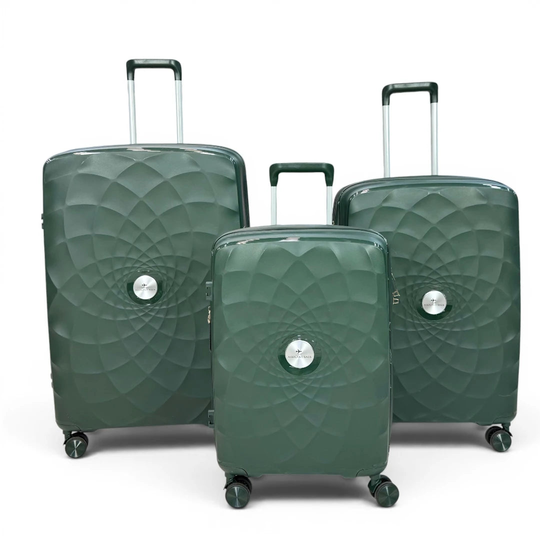 Airplane Premium Travel , Set 3 Bags ( Dark Olive ) 22 , 26, 30 inch