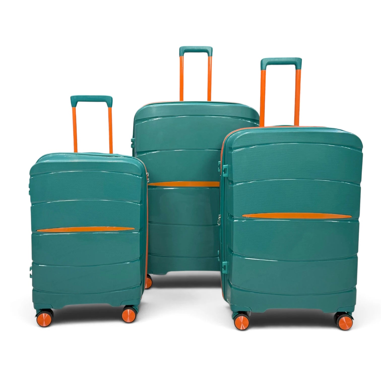 Airplane Elite Travel Bags – 3 Bags Set ( Green * Orange ) 24 , 28 , 32 inch