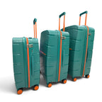 Airplane Elite Travel Bags – 3 Bags Set ( Green * Orange ) 24 , 28 , 32 inch
