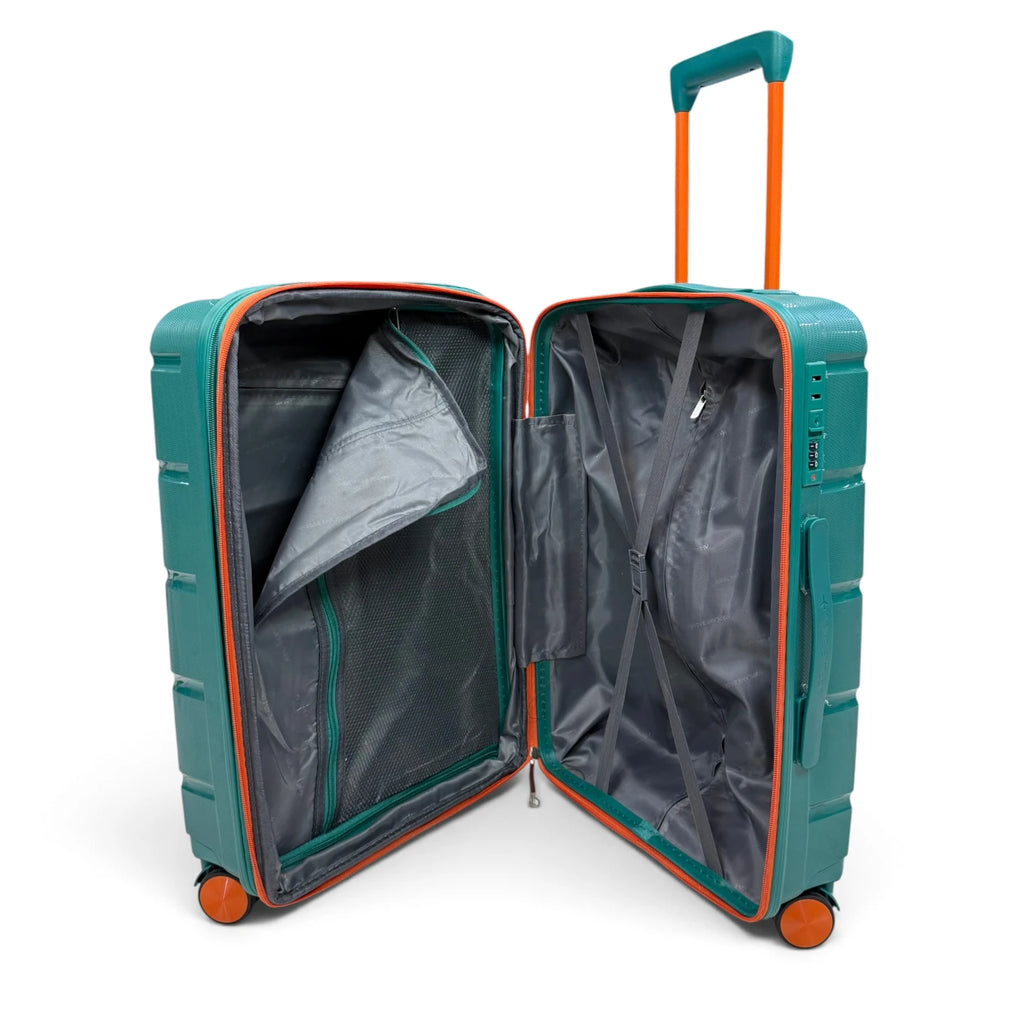 Airplane Elite Travel Bags – 3 Bags Set ( Green * Orange ) 24 , 28 , 32 inch
