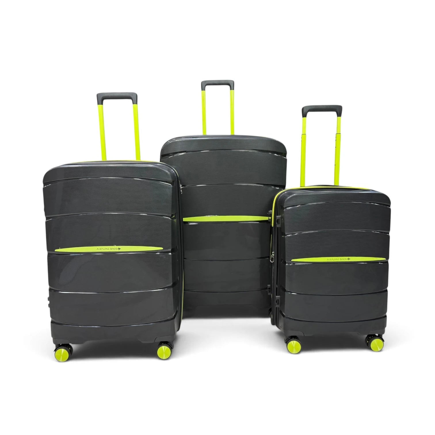 Airplane Elite Travel Bags – 3 Bags Set ( Black * Lemon ) 24 , 28 , 32 inch