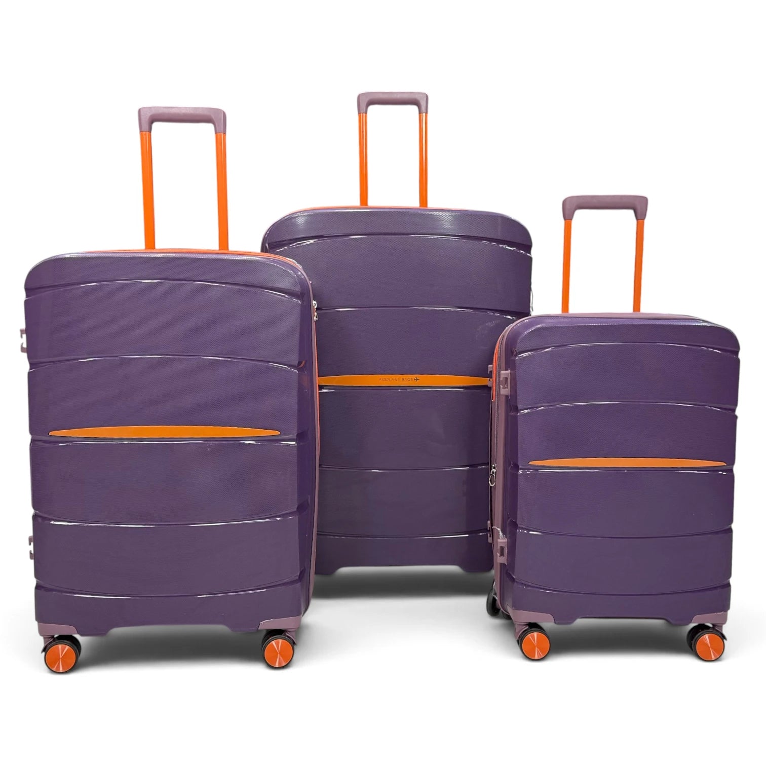 Airplane Elite Travel Bags – 3 Bags Set ( Mauve * Orange ) 24 , 28 , 32 inch