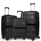 Airplane Elite Travel Bags – 3 Bags Set ( Black ) 20 , 24, 28 inch